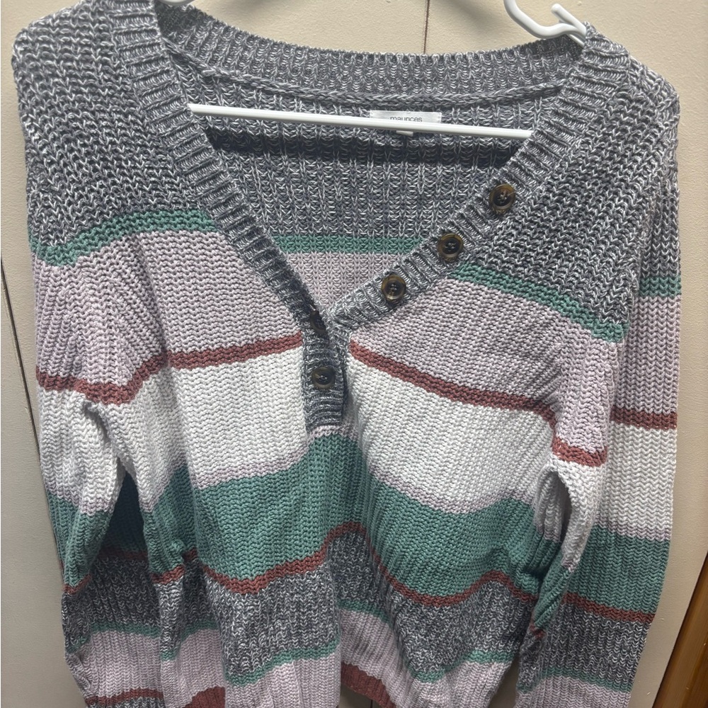 Maurices stripe sweater with buttons